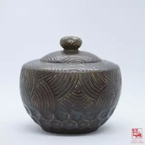 Glazed Earthenware Brown Tea Caddy, 300g